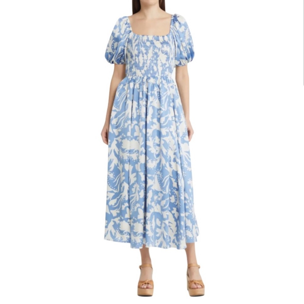 Moon River Abstract Print Bodice Dress